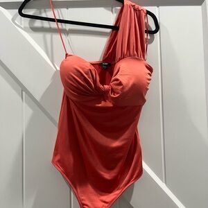 Coral One-Shoulder Bodysuit